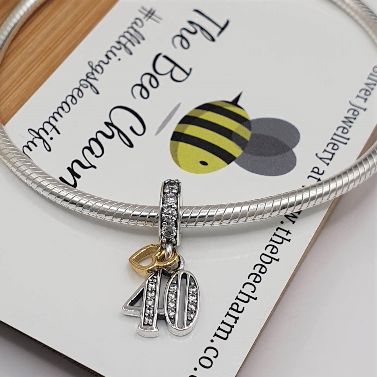40th Birthday Charm | 925 Sterling Silver | The Bee Charm