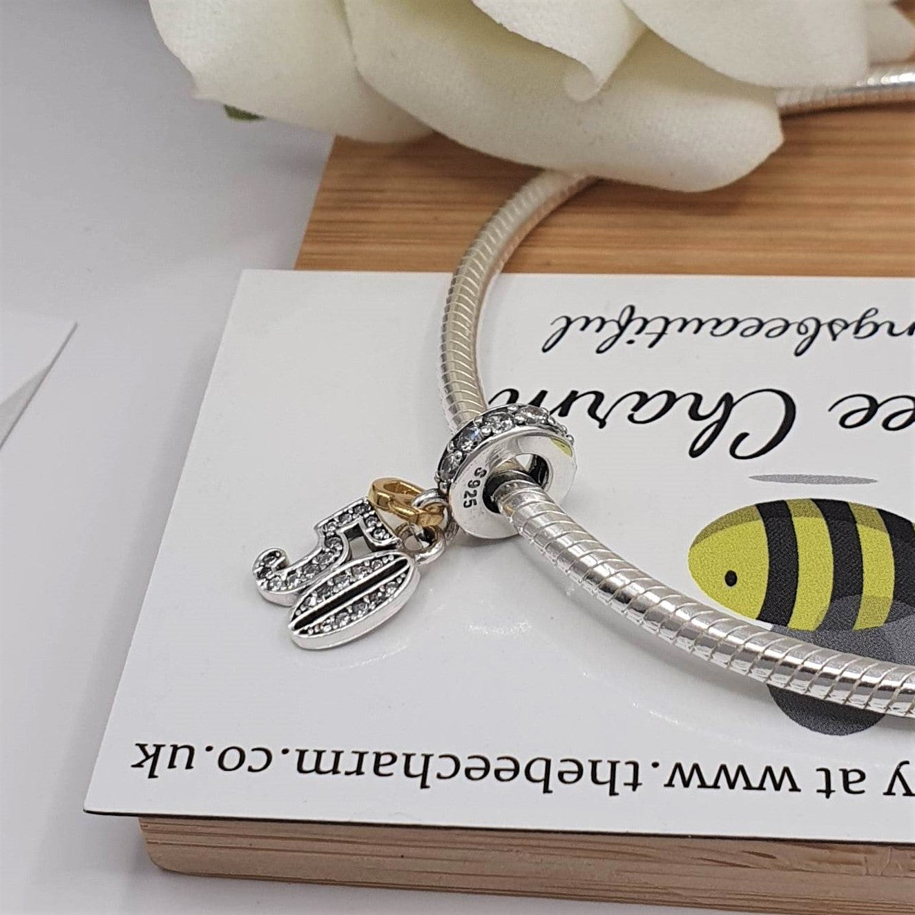 50th Birthday Charm | 925 Sterling Silver | The Bee Charm