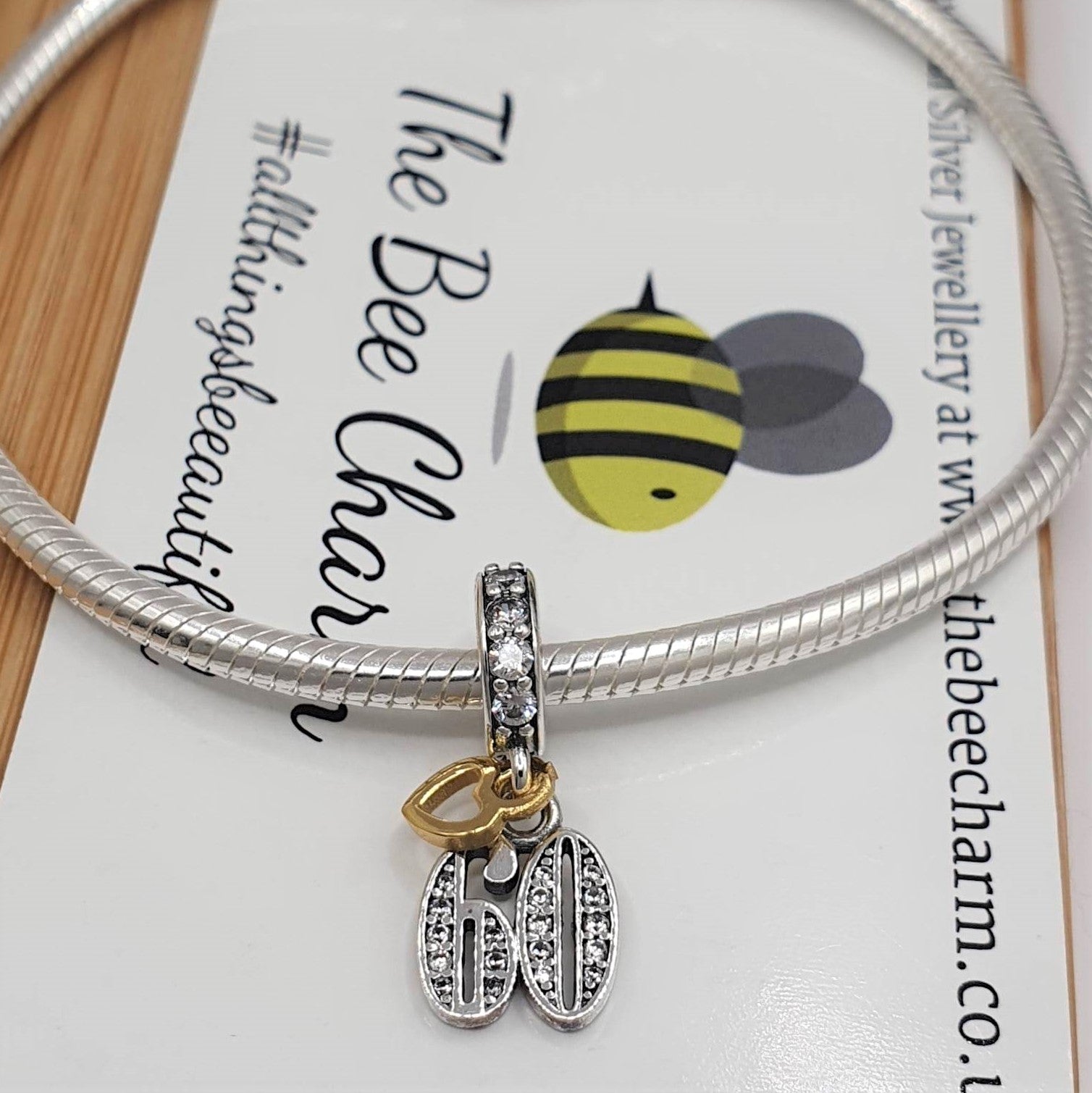 60th Birthday Charm | 925 Sterling Silver | The Bee Charm