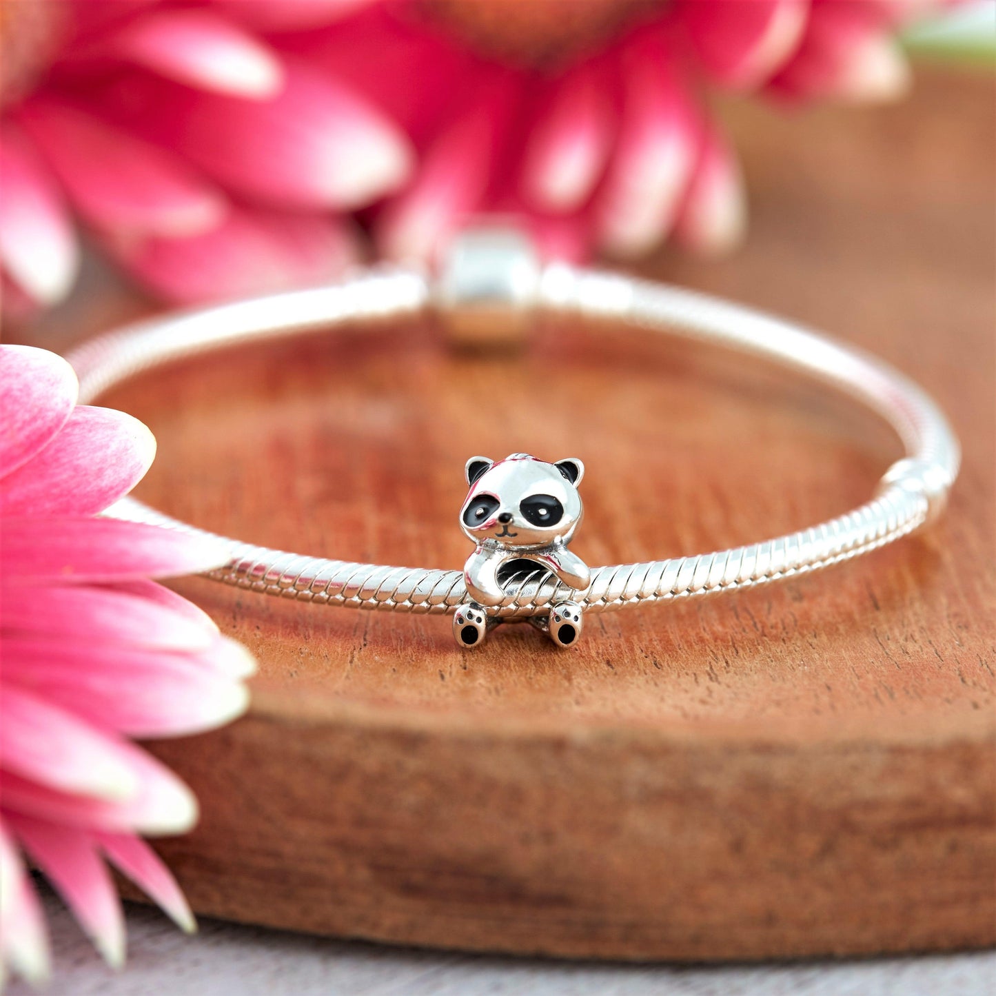 Panda Charm- Crafted in 925 Sterling Silver with beautiful detailing & black enamel finishes.