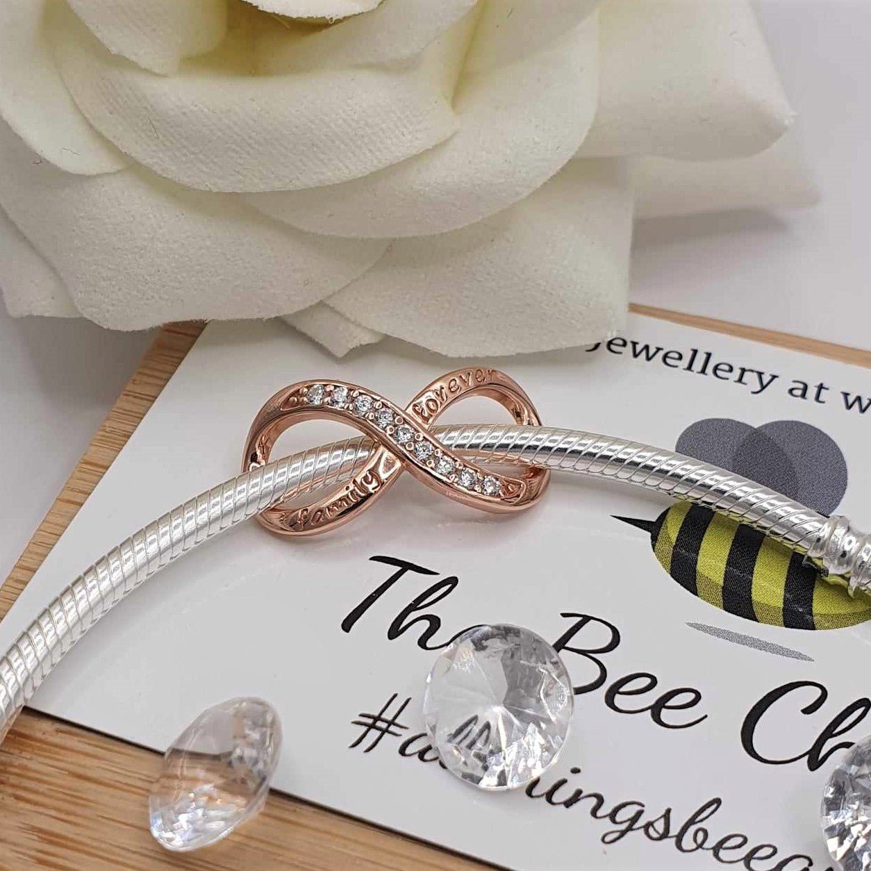 Family Forever Charm (Rose Gold) - The Bee Charm