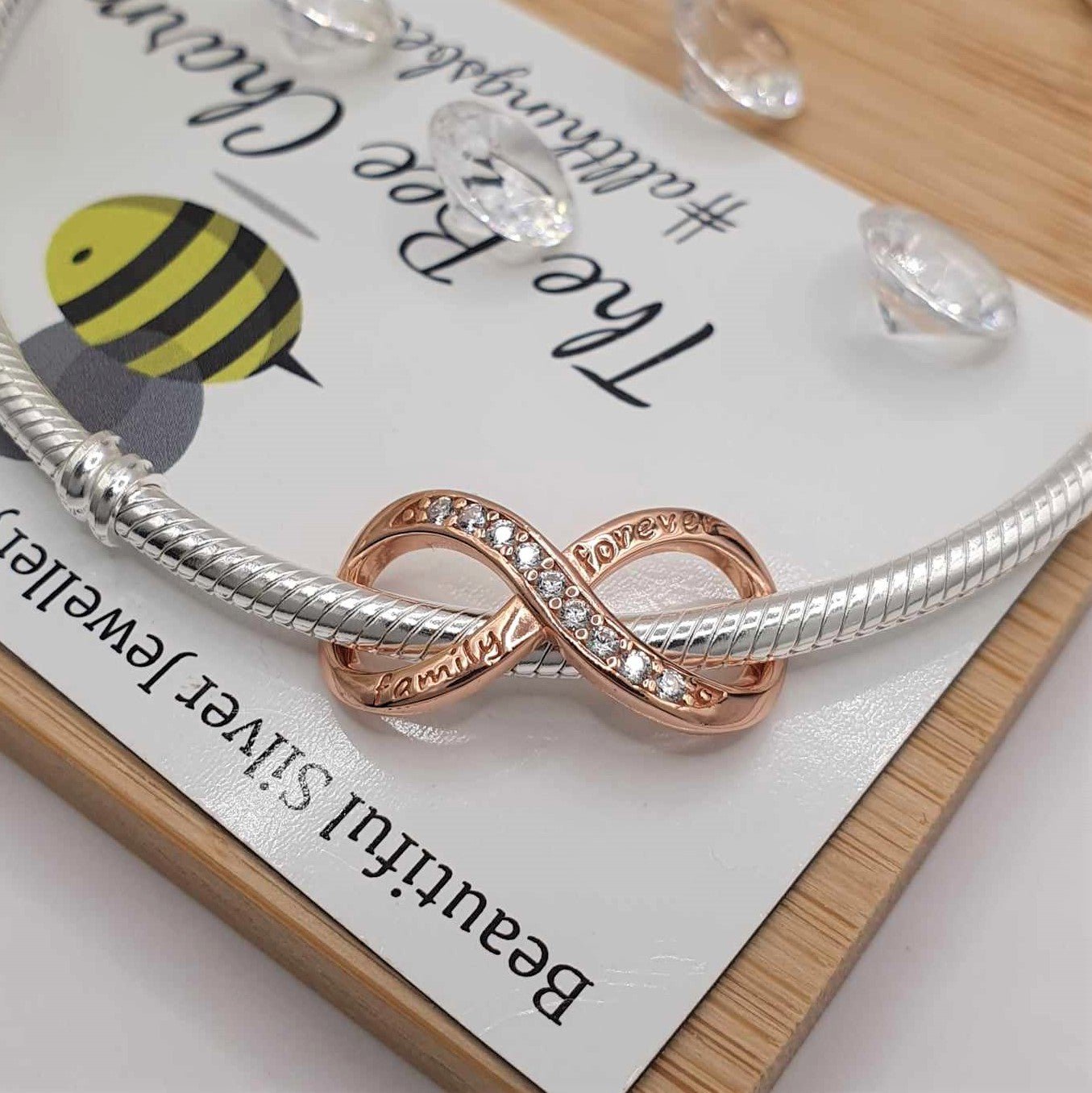 Family Forever Charm (Rose Gold) - The Bee Charm