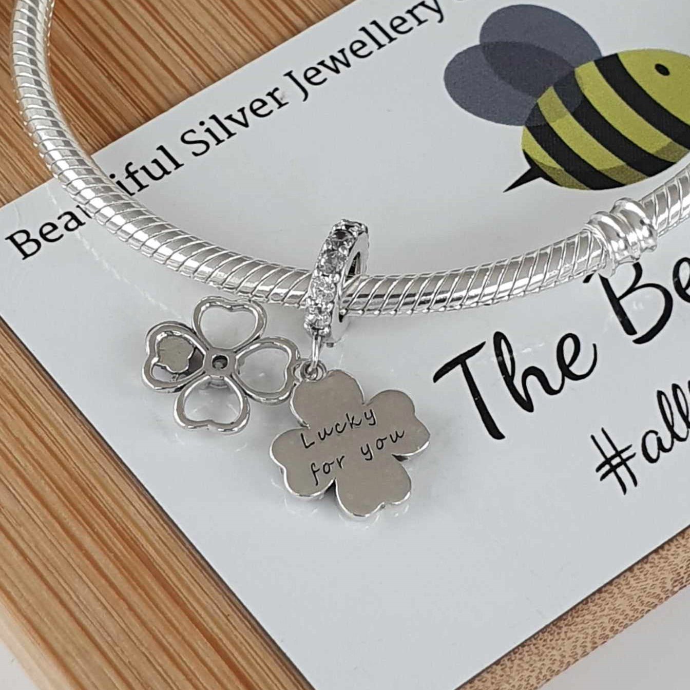 Four Leaf Clover Drop Charm - The Bee Charm