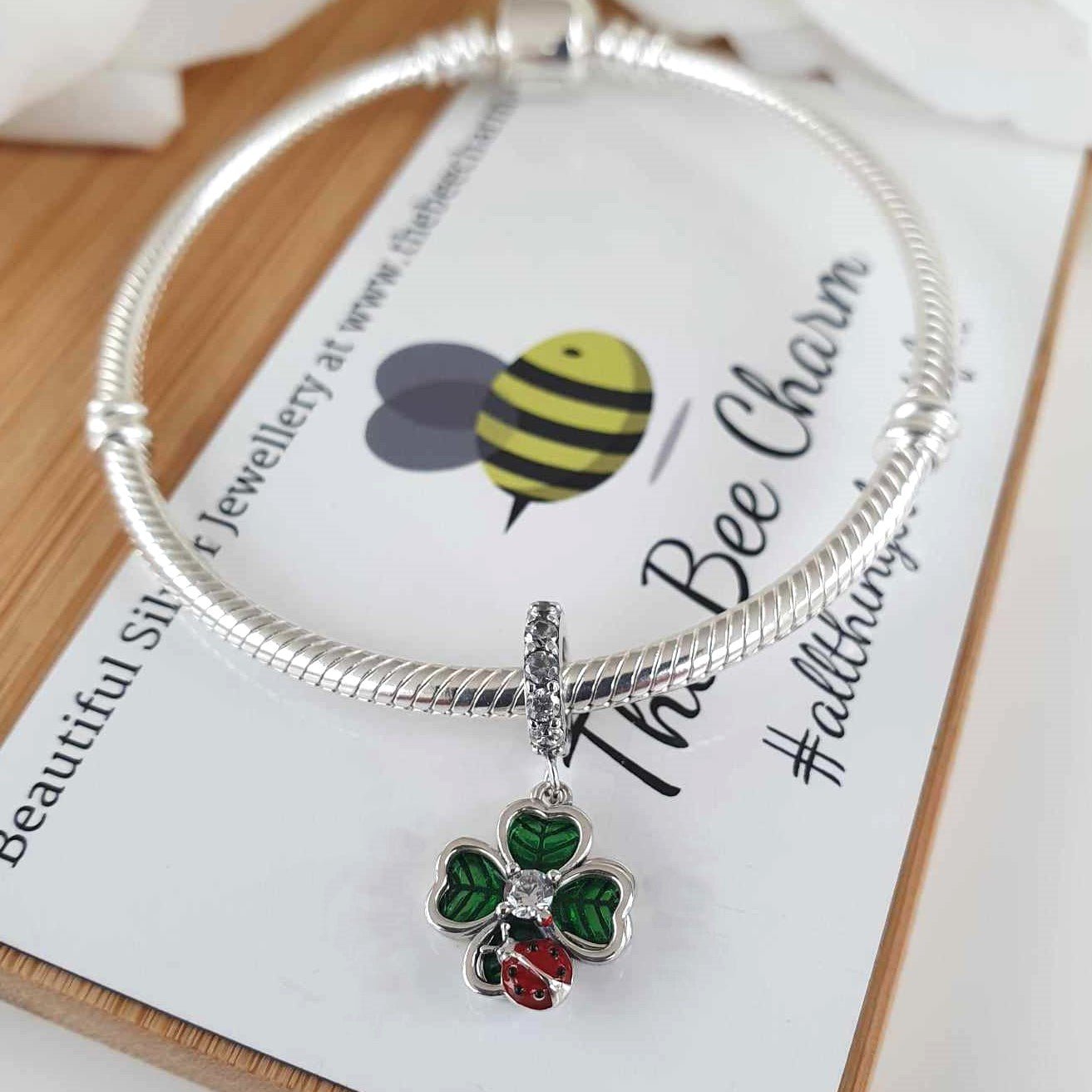 Four Leaf Clover Drop Charm - The Bee Charm