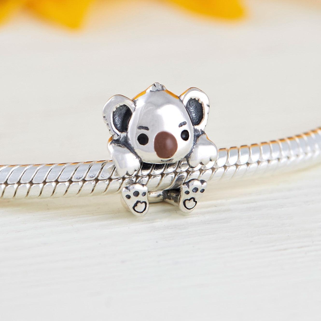SOUKISS Rose Gold Bear Charm - 925 Sterling Silver With Pearl & CZ For Bracelet