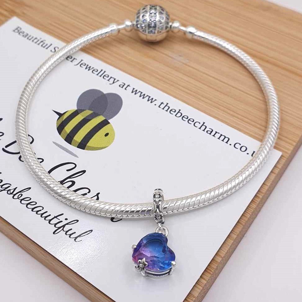 Ombre Purple Heart Charm - The Bee Charm