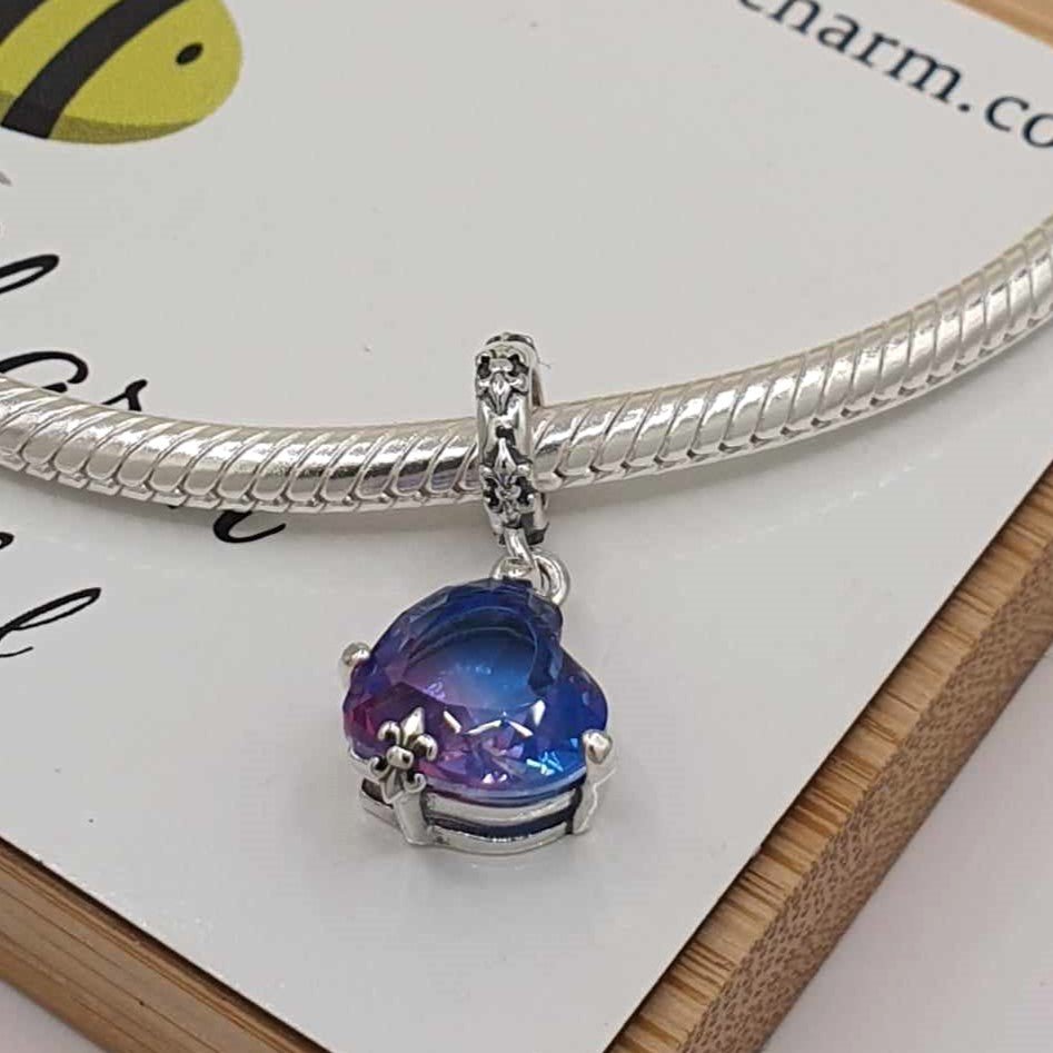 Ombre Purple Heart Charm - The Bee Charm