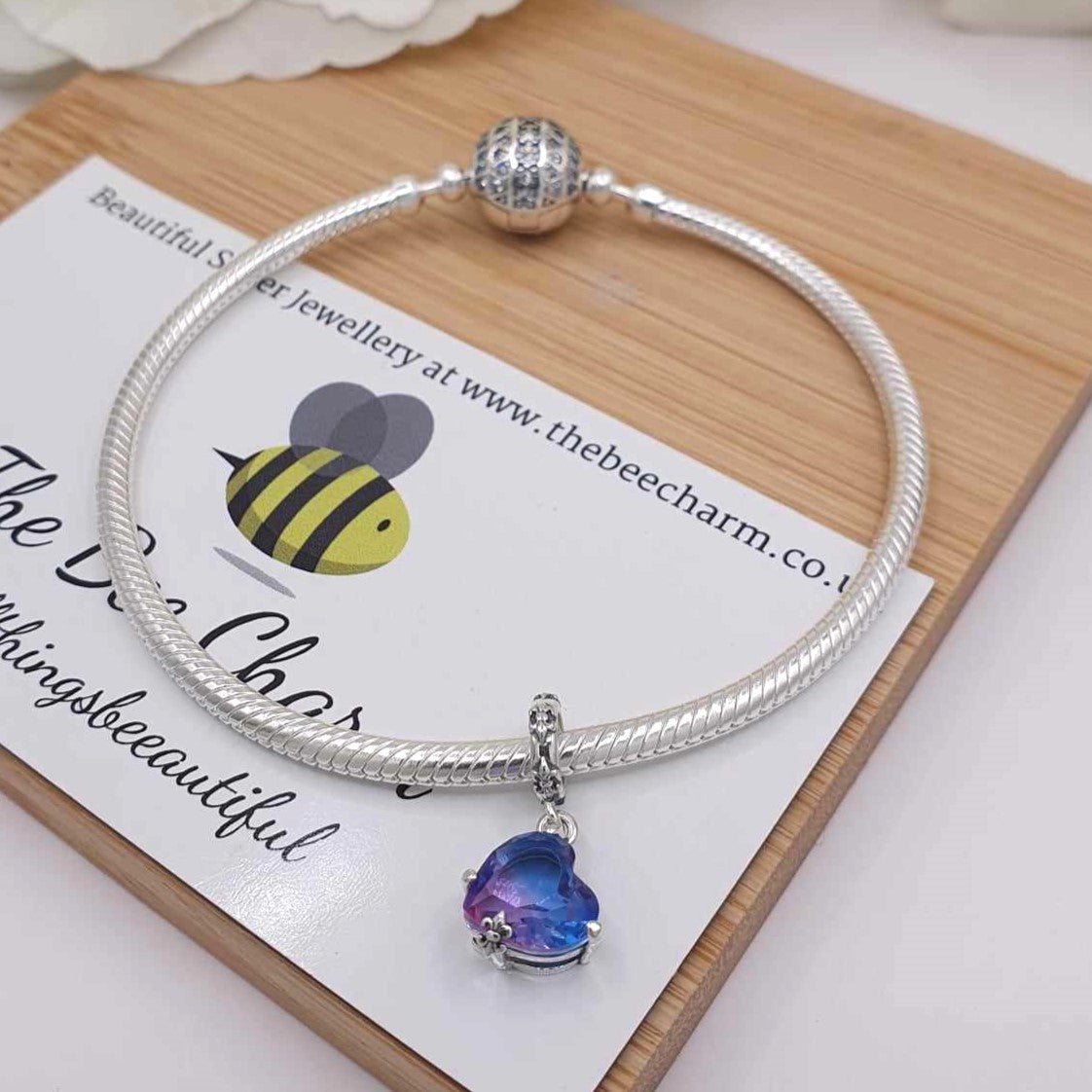 Ombre Purple Heart Charm - The Bee Charm