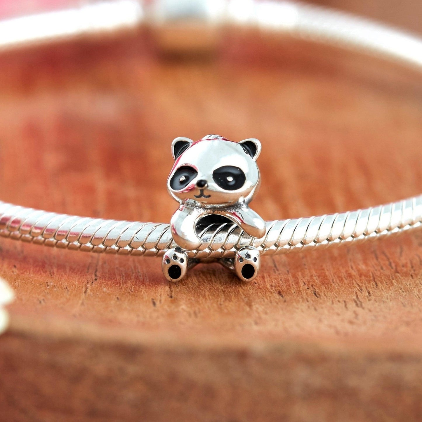 Panda Charm- Crafted in 925 Sterling Silver with beautiful detailing & black enamel finishes.