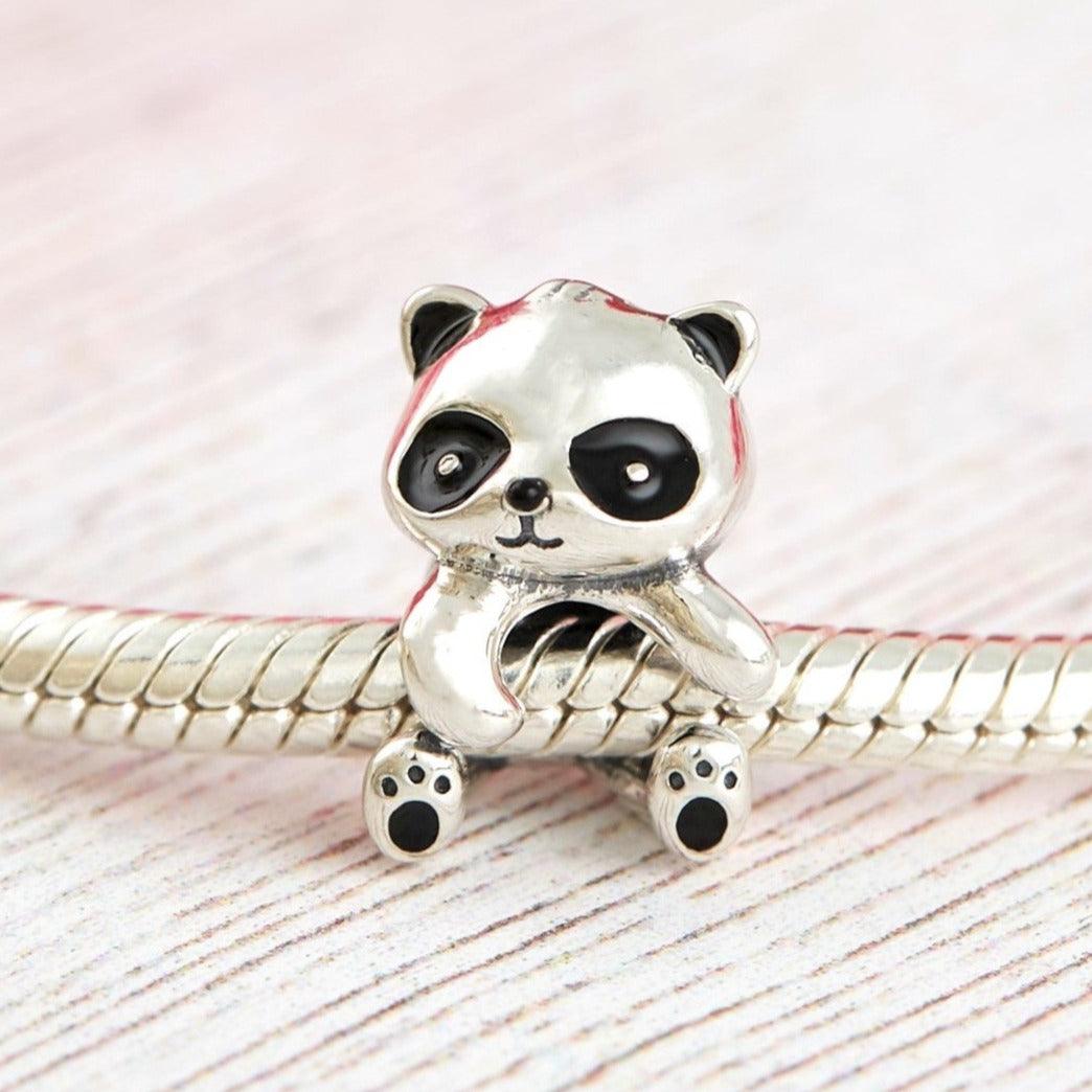 Panda Charm- Crafted in 925 Sterling Silver with beautiful detailing & black enamel finishes.