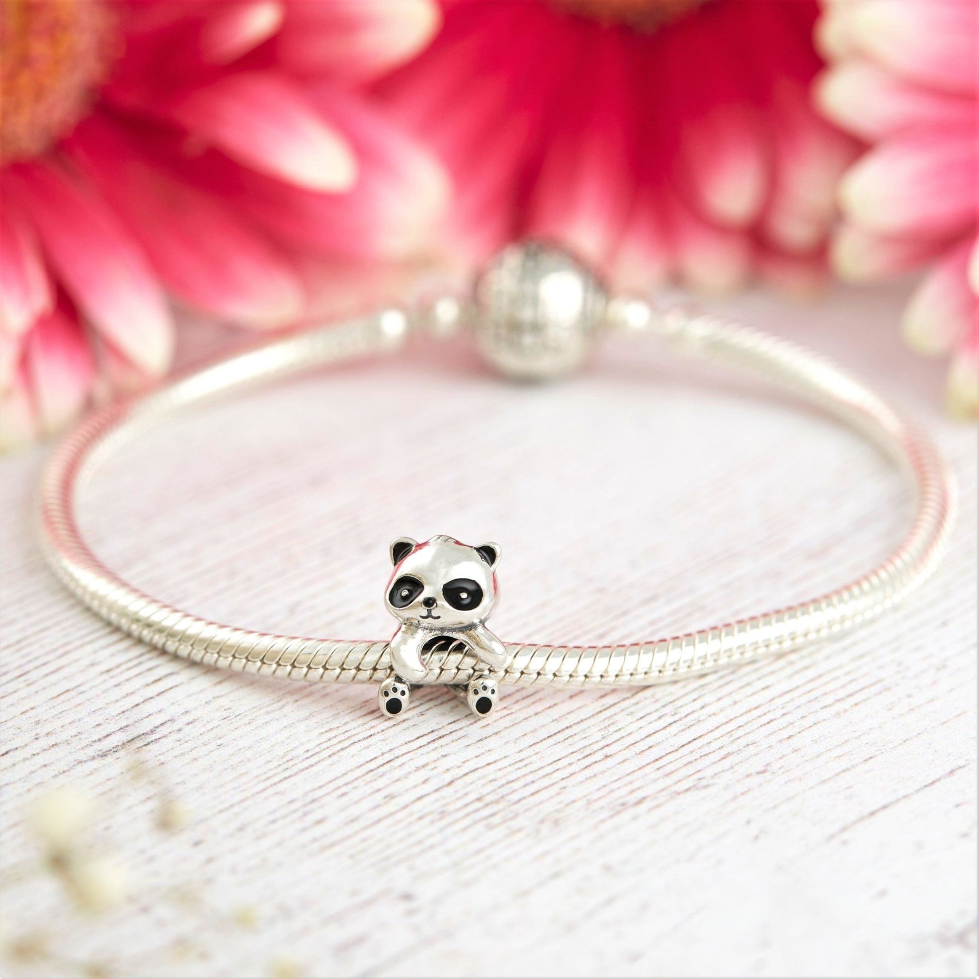 Panda Charm- Crafted in 925 Sterling Silver with beautiful detailing & black enamel finishes.
