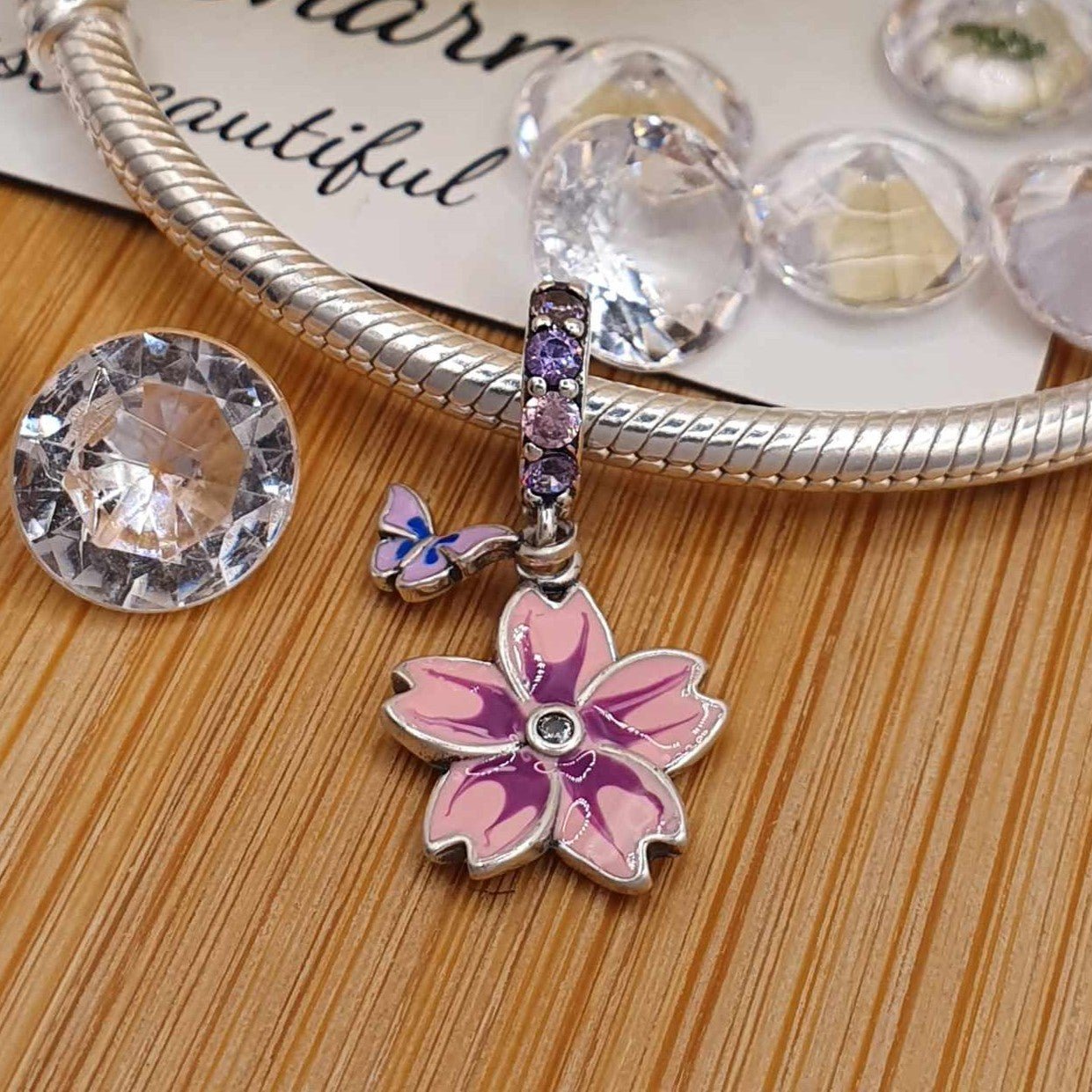 Pink Orchid Charm - The Bee Charm