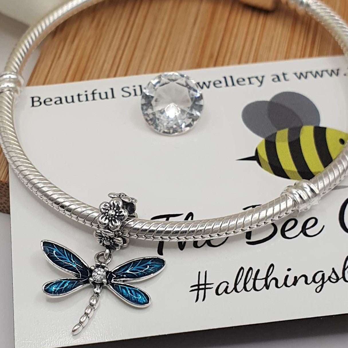 Teal Dragonfly Charm - The Bee Charm