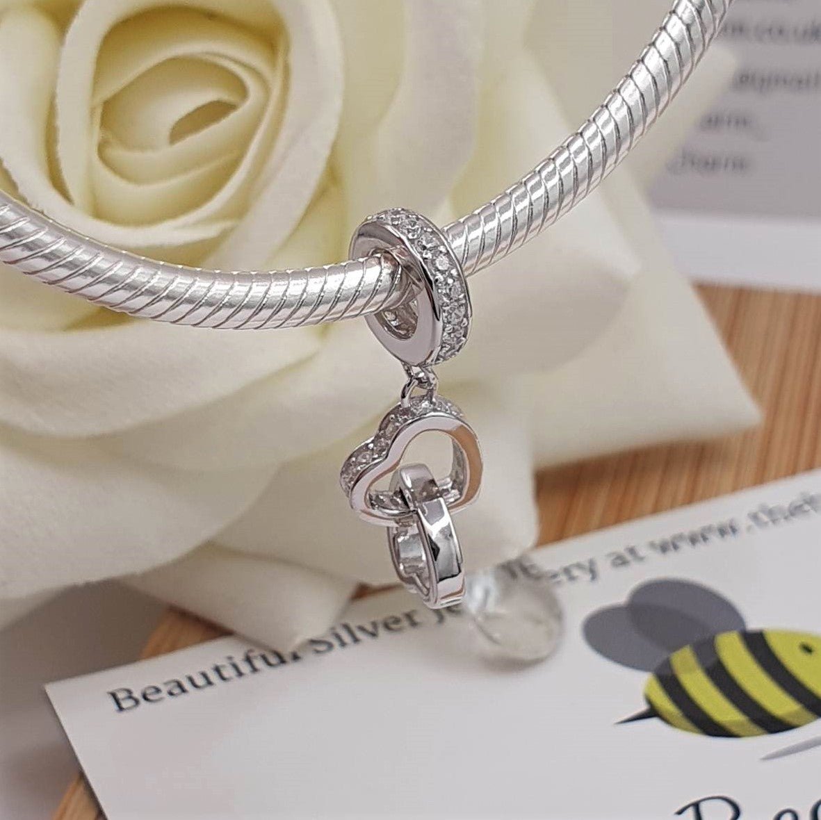 Two Hearts Charm - The Bee Charm