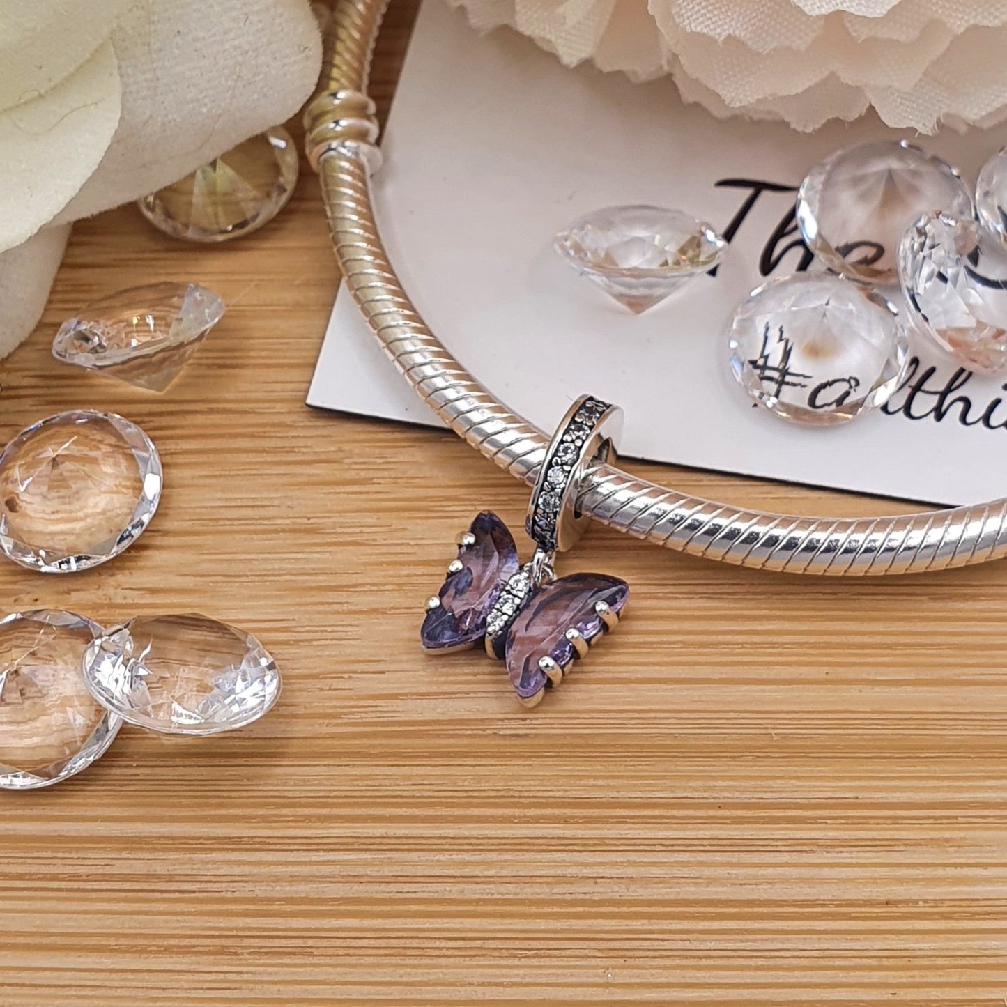 Violet Crystal Butterfly Charm - The Bee Charm